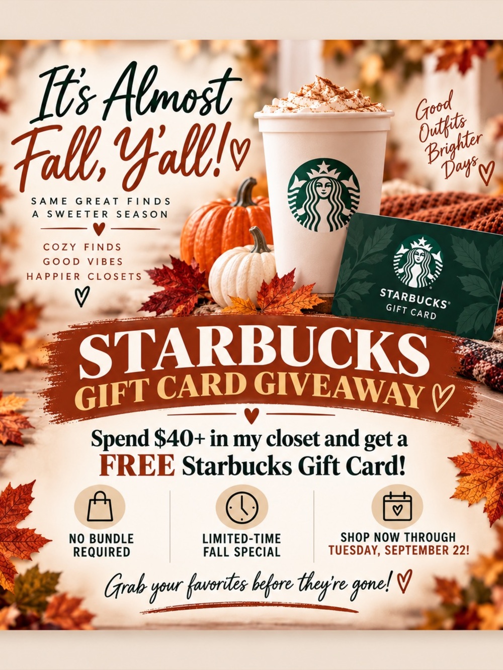 🍁🍂FALL SPECIAL ☕STARBUCKS GIFT CARD GIVEAWAY🍂🍁